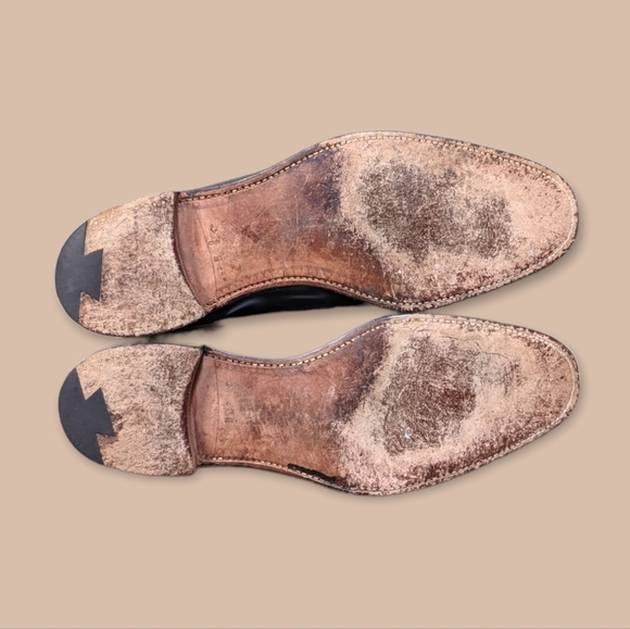 Alan McAfee handcrafted in England Men's black leather tassel loafers EUC 11 - Picture 5 of 9